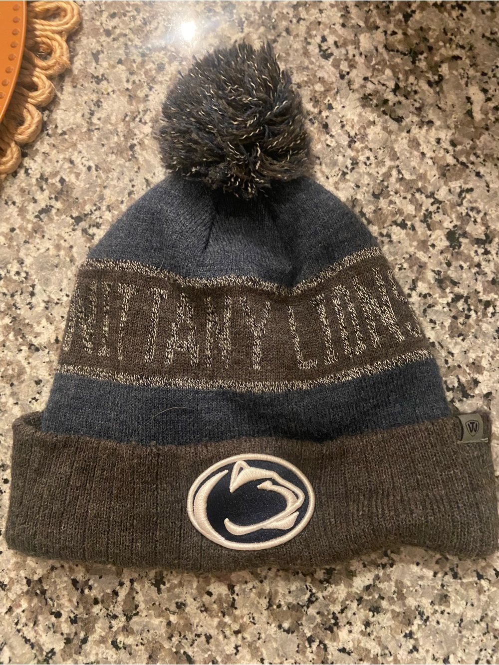 Top of the World Penn State Navy and Gray Pom Pom Beanie